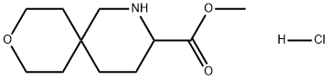 9-Oxa-2-azaspiro[5.5]undecane-3-carboxylic acid, methyl ester, hydrochloride (1:1) Struktur